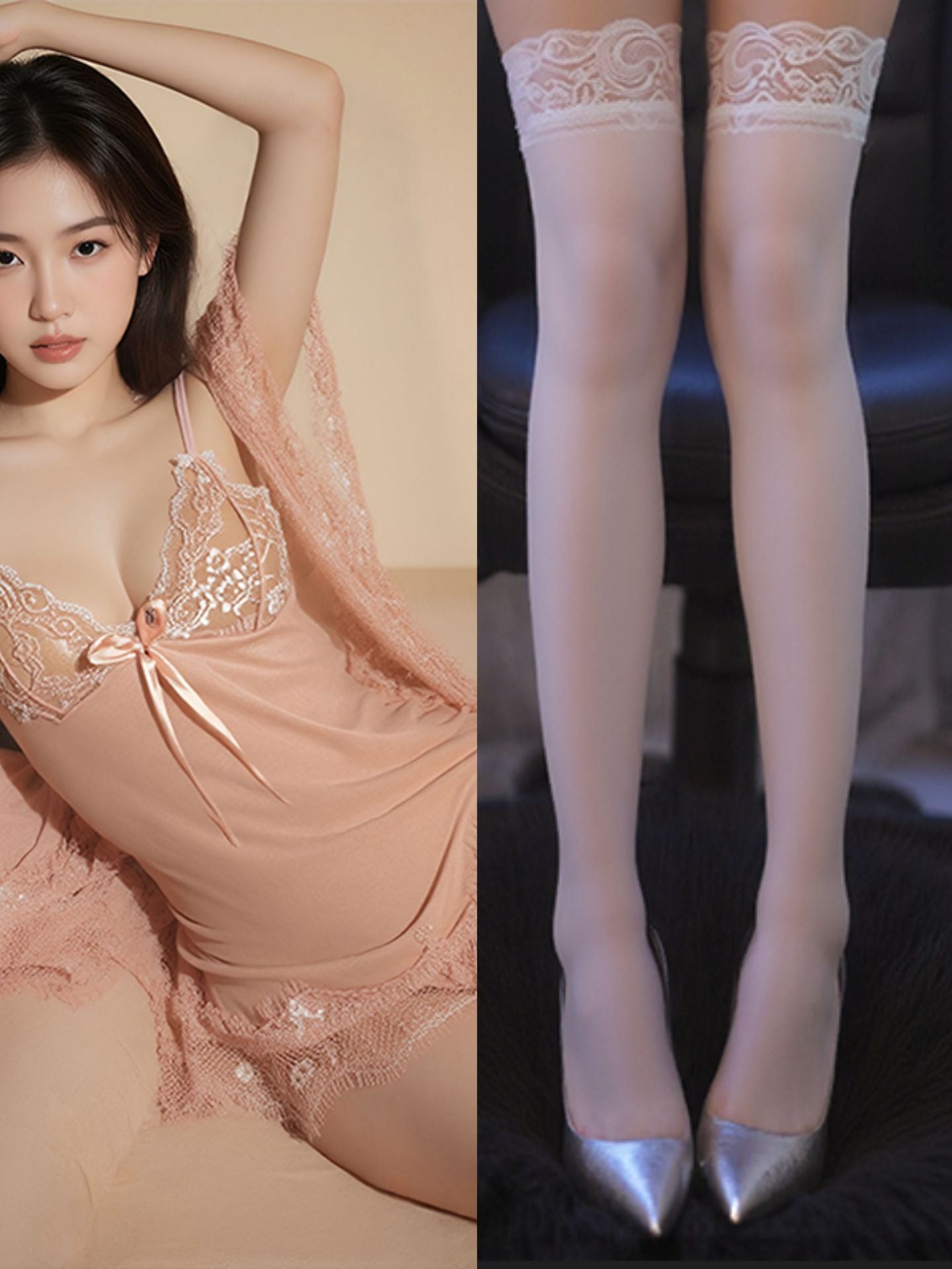 Image of plus size sexy pajamas extreme seduction see-through erotic lingerie sassy lace transparent nightdress passion sundress set